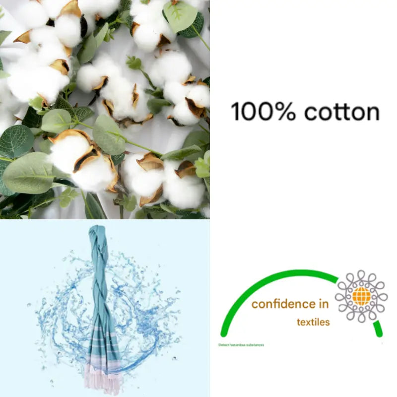 100% Pure Cotton Beach Towel with Tassels