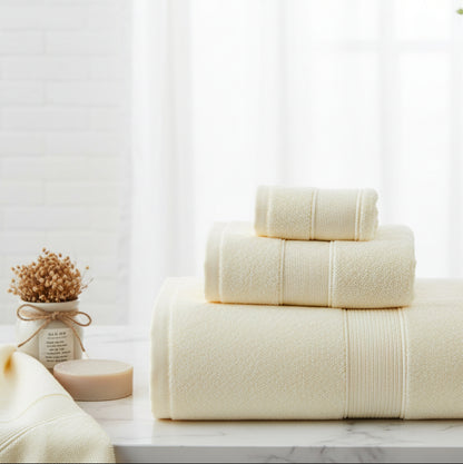 100% Combed Cotton Towel Set - Beige