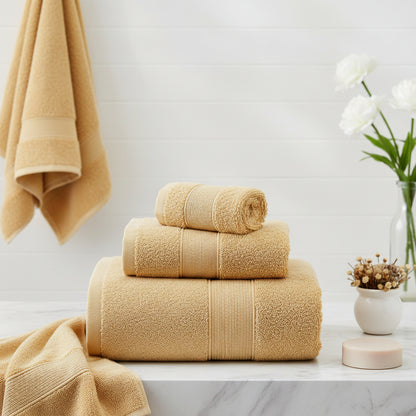 100% Combed Cotton Towel Set - Curry