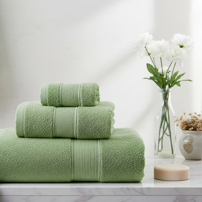 100% Combed Cotton Towel Set - Green