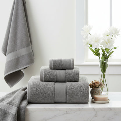 100% Combed Cotton Towel Set - Grey