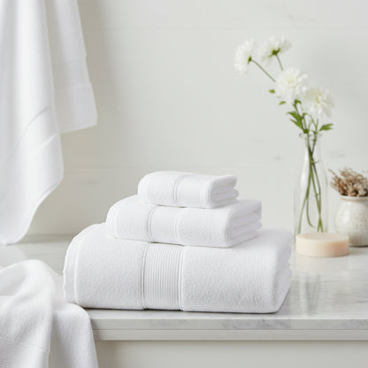 100% Combed Cotton Towel Set - White