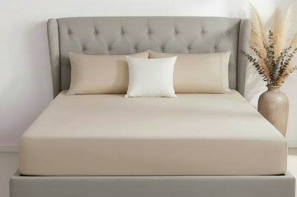 100% Cotton Fitted Sheet Set - Natural