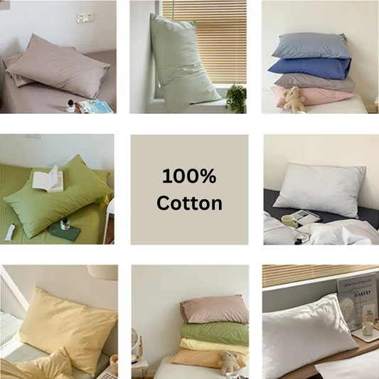 100% Cotton Pillowcase Set – Envelope Closure (2-Pack)