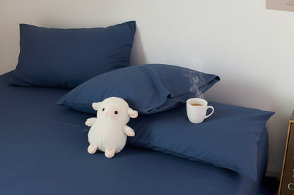 100 Cotton Pillowcase Set Envelope Closure - Dark Blue