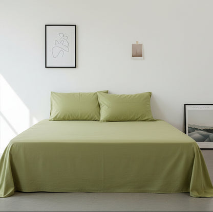 100 Cotton Pillowcase Set Envelope Closure - Green