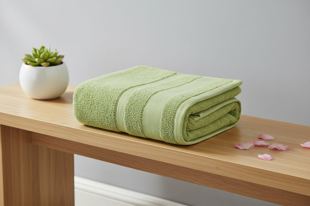 100% Pure Cotton Bath Towel - Green