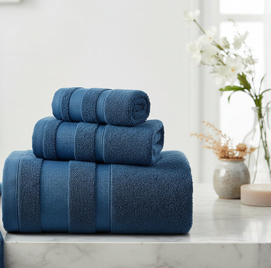 100% Pure Cotton Towel Set - Blue