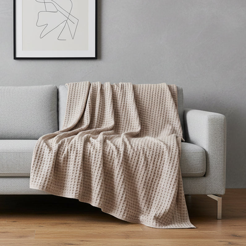 100% Pure Cotton Waffle Blanket