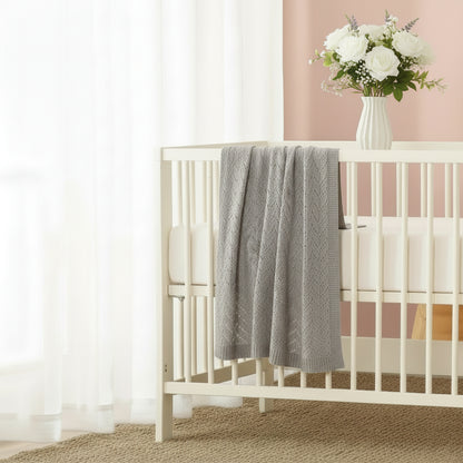 Lyla Organic Cotton Baby Blanket - Grey