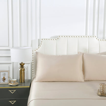 Beige Organic Bamboo Bedsheet Set - Queen Size