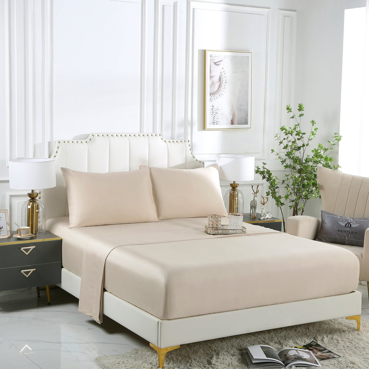 Beige Organic Bamboo Bedsheet Set - Single Size
