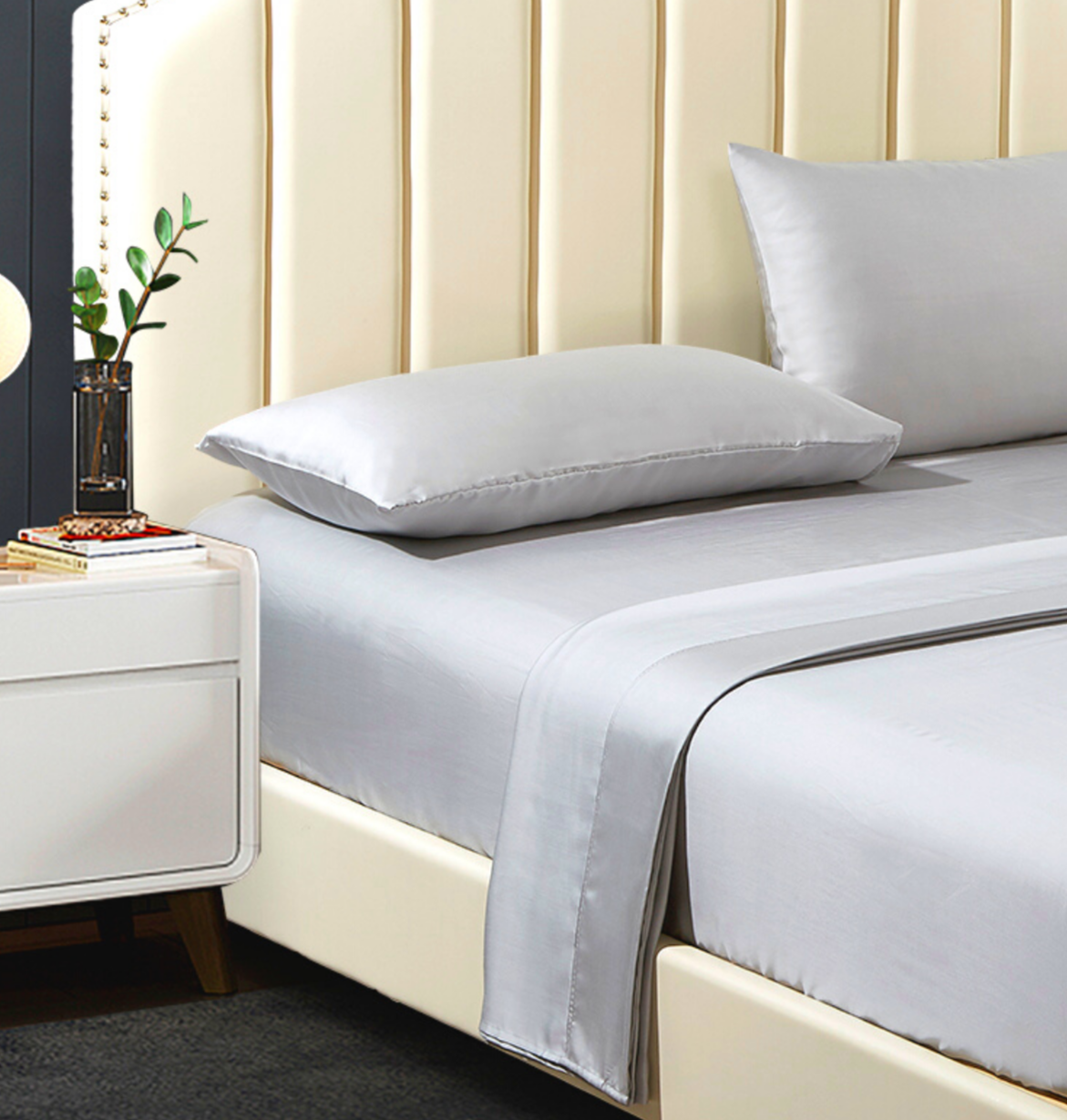 Blue Lyocell Bedsheet Set - Double Size