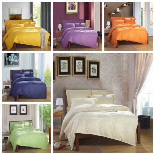 100% Cotton Premium Doona Duvet Quilt Cover Set with Soft Pillowcases